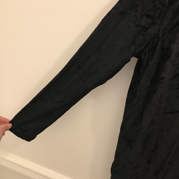 Vintage Henri Bendel Velvet Tunic large black shirt top - Picture 3 of 7